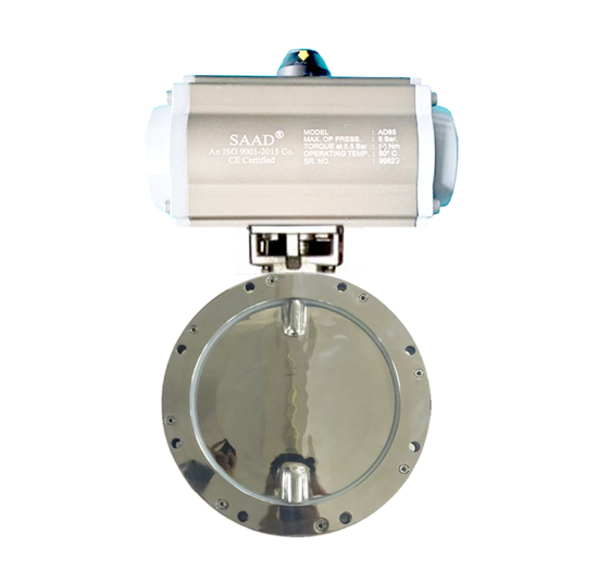 Pneumatic Actuator Operated Pharma Butterfly Valve Wafer End